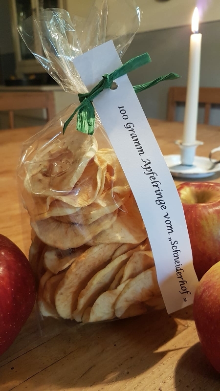 Regionale getrocknete Apfelringe vom niederbayerischen „Schneiderhof“
